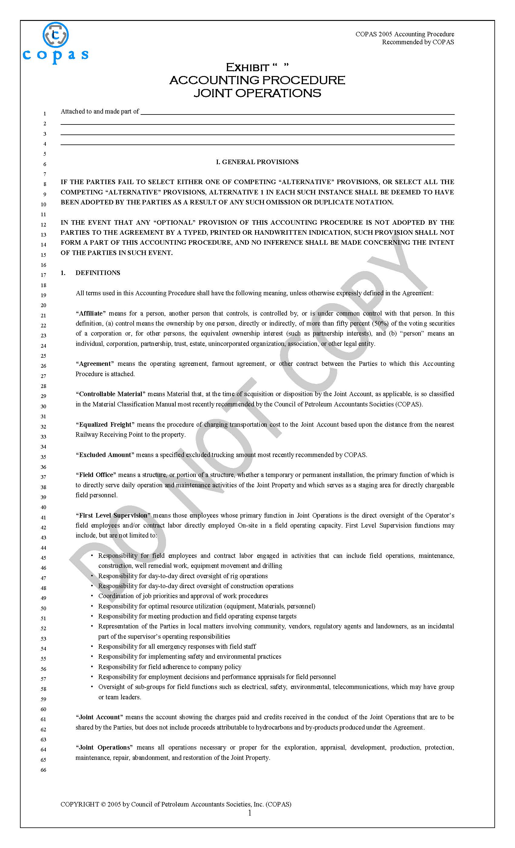 MF-6 2005 Accounting Procedure Joint Operations