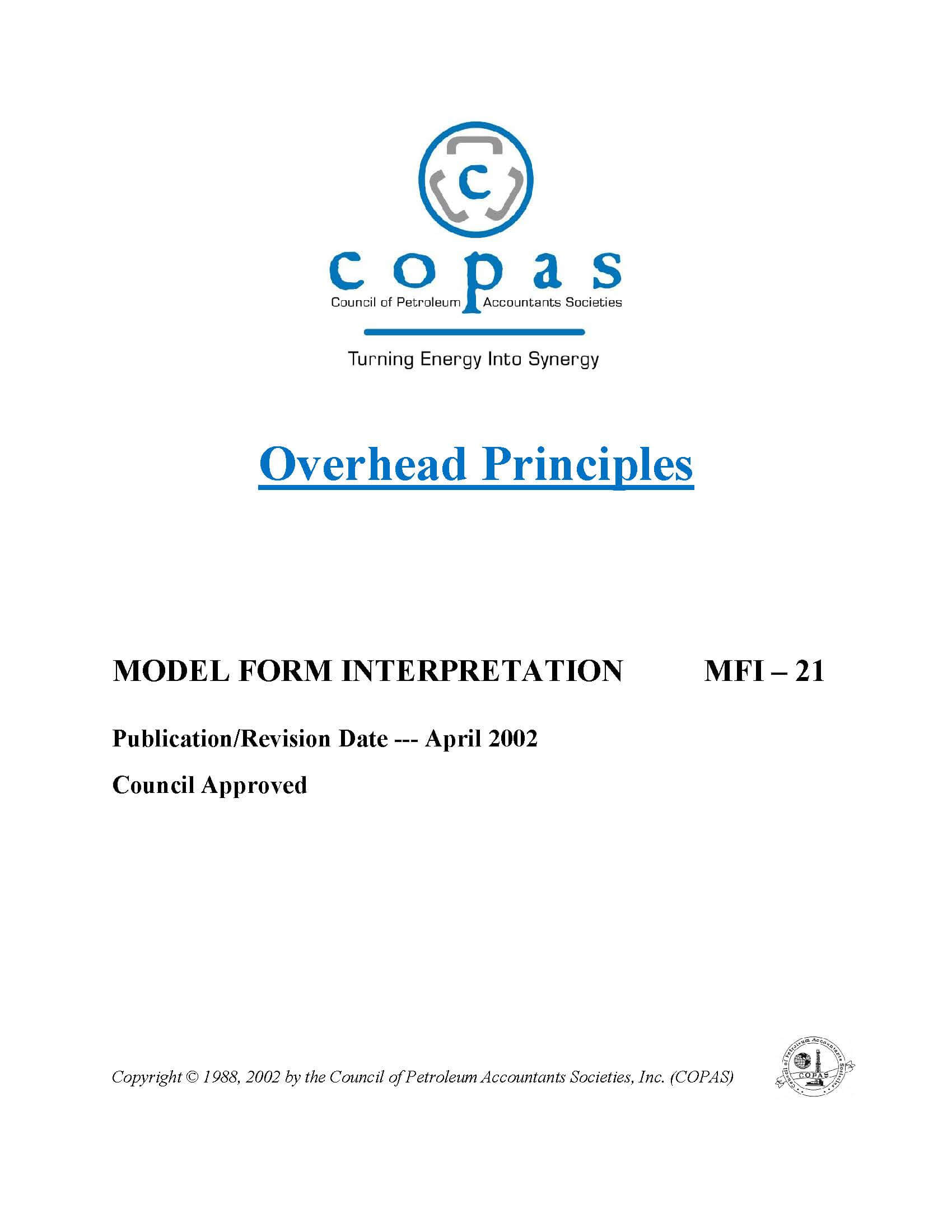 MFI-21 Overhead Principles