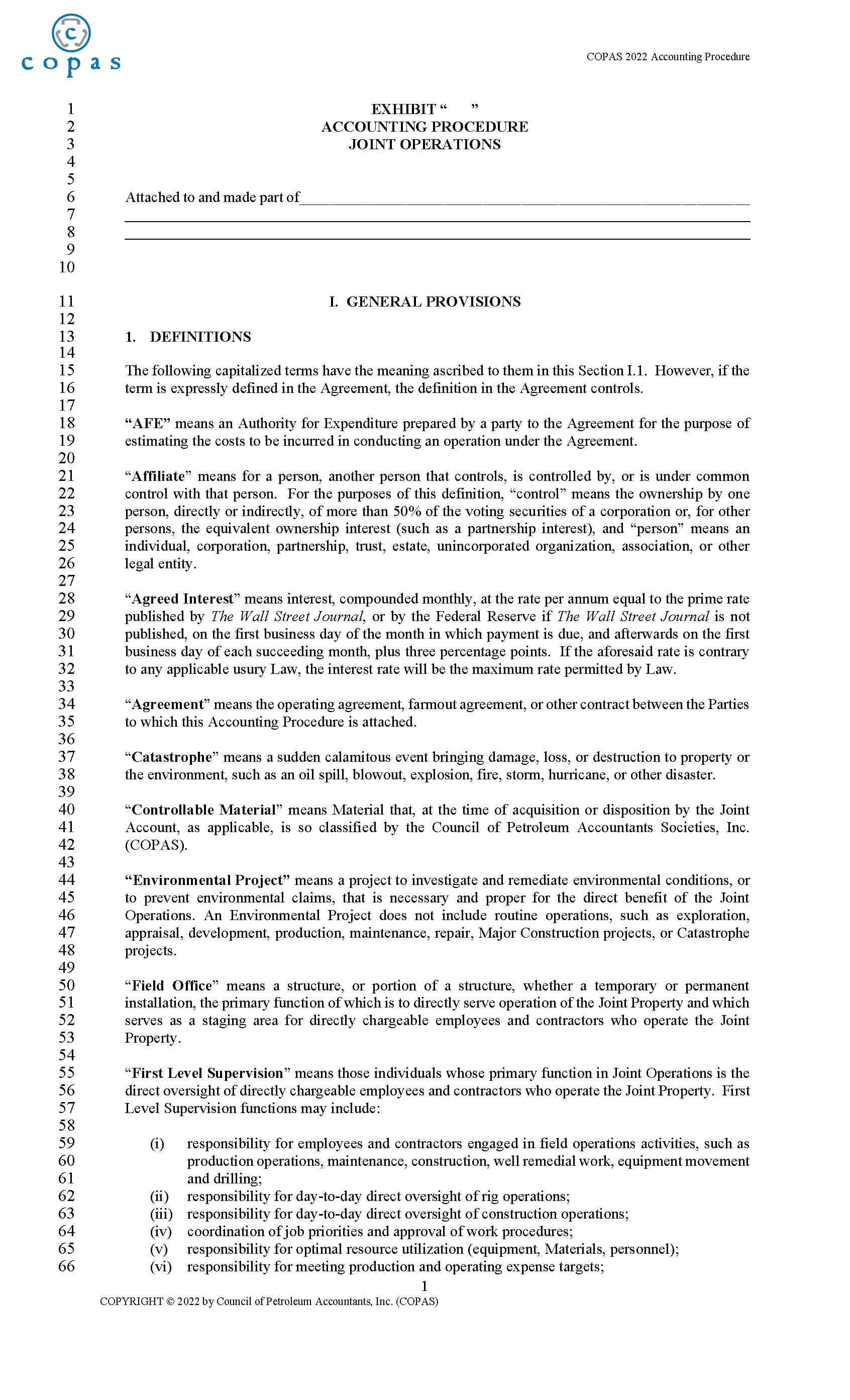 MF-8 2022 Accounting Procedure Joint Operations